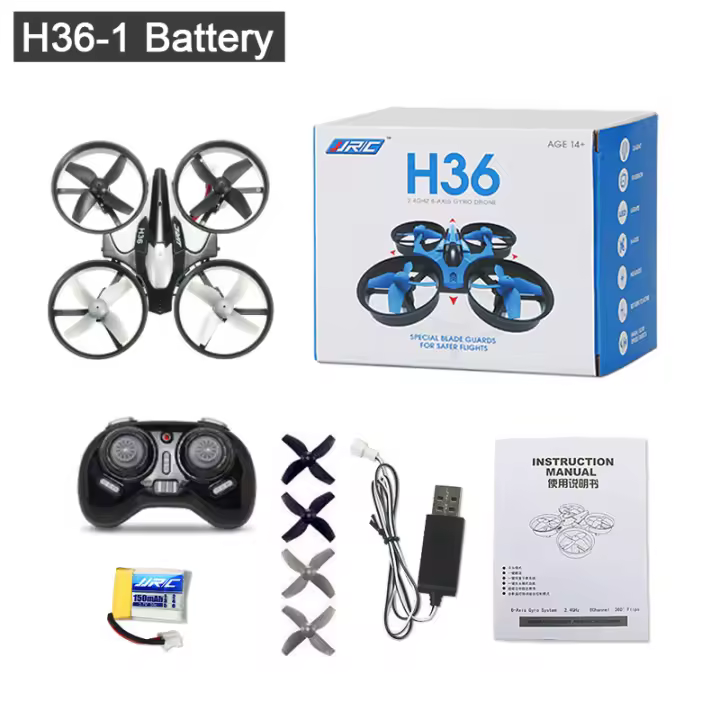 JJRC-Mini Dron a Control remoto H36 para niños, 4 canales, 6 ejes, modo sin cabeza, helicóptero con giro de 360 grados, cuadricóptero de juguete - 1