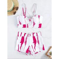 2025 Bikini traje de baño con cordón mujeres pantalones cortos de cintura alta traje de baño femenino acolchado traje de baño natación ropa de playa verano - details 17