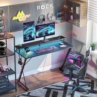 Regleta de Juegos LED 100x50cm Escritorio Gamer Ergonómico Soporte Grande para Monitor Mesa Moderna - details 1