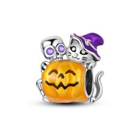 Cuentas colgantes de plata de ley 925, cuentas de calabaza noctilucencia de Halloween, pulsera Original para hacer joyas, regalo del Día de San Valentín - details 0