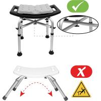 Taburete de Baño Ducha (150 kg) Reforzado con Doble Barra, Cojín, Silla Ajustable, Banqueta Antideslizante, Sin Herramientas - details 9