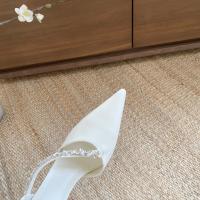 Tacones altos nuevo diseño de nicho temperamento pies no cansados ​​diamantes de imitación blanco stiletto zapatos de boda hueco sandalias - details 30
