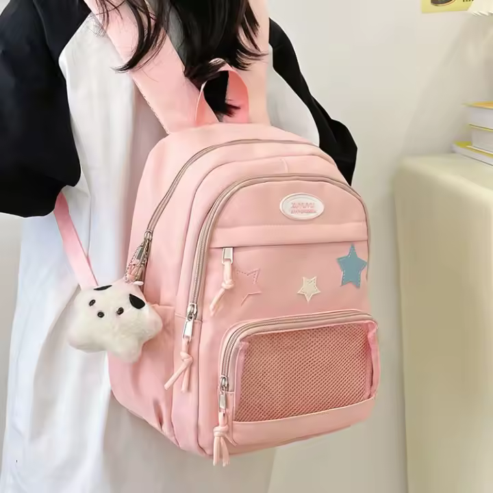 Mochila, niñas, linda, estudiantes, mochila, transparente, mochila escolar, venta al por mayor, fresca y dulce, nailon - 1