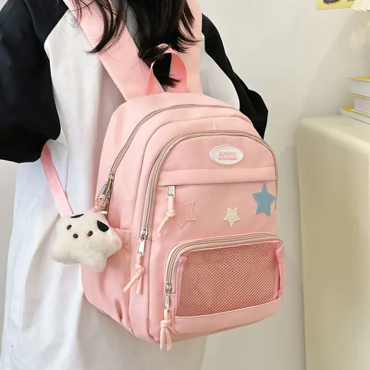 Mochila, niñas, linda, estudiantes, mochila, transparente, mochila escolar, venta al por mayor, fresca y dulce, nailon - 1