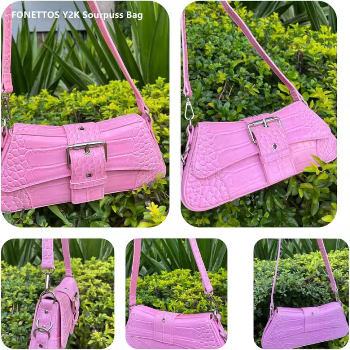 Y2K Punk Funky Bag, Sourpuss Goth Crossbody Sfly Bolso único Novedad Rock Mujeres Bolsos de hombro Bolso de niñas - 1