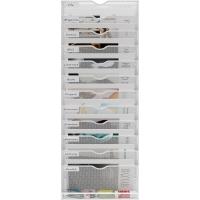 13 Compartimentos Metal A4 Soporte Documentos Pared Oficina Archivador de Pared Organizador Revistas Correo Pared Almacenamiento Archivos Revistero,Blanco - details 2