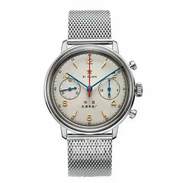 reloj cronógrafo de cuarzo retro de 42 mm - 1