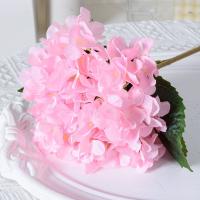 Hortensia Artificial con hojas, ramo de flores azules, colorido, realista, decoración del hogar, 45CM - details 7