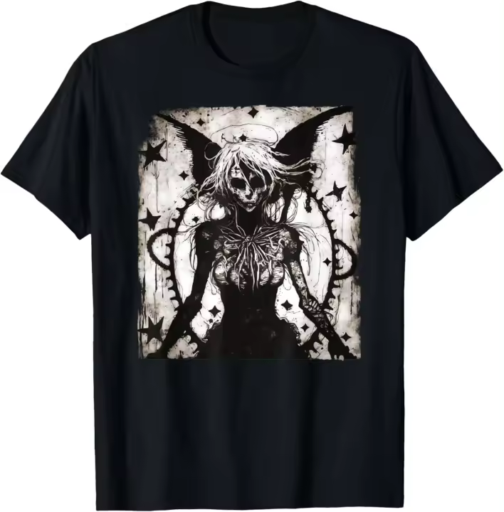 Camiseta estética de arte oscuro oculto de terror Fairycore de bruja gótica - 1