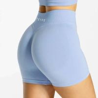 TEVEO Impact Women Fiess Sports Biker 4.5" Banda baja acanalada Pantalones cortos de yoga Entrenamiento Scrunch Butt Leggings sin costuras - details 9