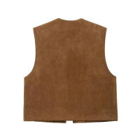 TRAFZA 2025 verano Mujer sólido sin mangas Casual estilo callejero Top corto mujeres cuello redondo bordado diseño Vintage chaleco Top - details 5