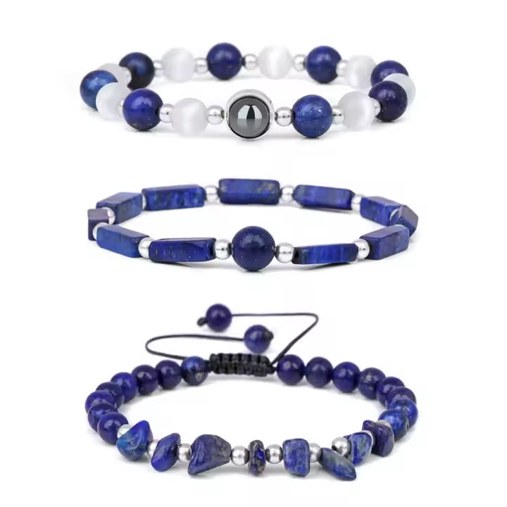 3 Pulseras de Amatista para Energía y Equilibrio |   Set de Joyería de Piedras Naturales para Yoga y Meditación |   Regalo Bienestar Mujer/Hombre |   Mineral Relajante con Vibración Positiva |   Purificación Espiritual + Calma Mental - 1