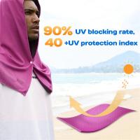 Toalla refrescante con capucha, toallas de refrigeración para cuello y cara, para Sauna, Yoga, Camping, entrenamiento, rosa roja - details 2