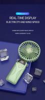 Ventilador de mano portátil recargable por USB instalado por mesa con soporte para teléfono, Mini ventilador de cuello - details 12