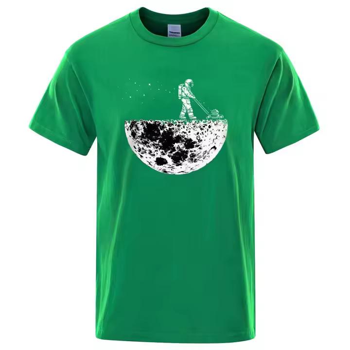 Camiseta de Moda para Hombres con Estampado Gráfico de Astronautas Algodón Transpirable para Primavera/Verano Camiseta Oversize con Diseño Creativo - 1