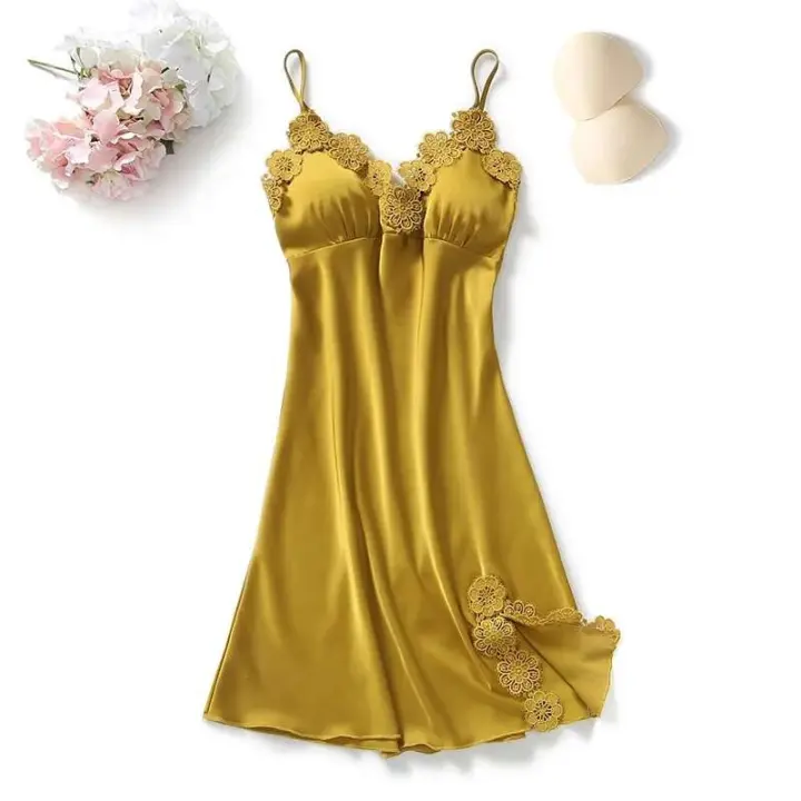 Conjunto de pijama de 5 piezas para mujer, ropa de dormir de satén Ence, suéter con cuello en V, albornoz de primavera - 1