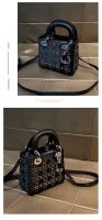 Bolso de Princesa Diana acolchado con diseño de personalidad de la marca Hong Kong2025Nuevo bolso de lujo de lentejuelas, bolso cruzado versátil - details 13