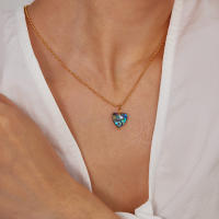 Collar con colgante de concha de abulón de amor natural de acero inoxidable con sentido de diseño elegante para mujer - details 7