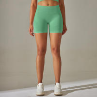 Hamidou-pantalones cortos de Yoga sin costuras para mujer, Shorts de entrenamiento con realce de glúteos, ropa deportiva para gimnasio - details 4