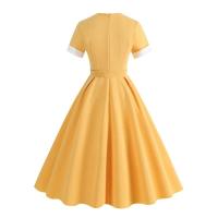 Vestido Retro de Cintura Alta con Botones de Frente Vestido de Swing Elegante para Mujeres - details 4