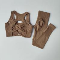 Conjunto de Yoga Sin Costuras Conjunto Deportivo para Mujer de Nylon Sólido con Cuello Redondo - details 13