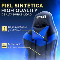 Silla de Juegos Profesional con Masajeador Ergonómica de Oficina con Altura Ajustable y Respaldar Rebotable - details 19