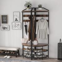 Perchero de esquina de metal, perchero de pie con 12 ganchos móviles y estante de almacenamiento para pasillo, salón, dormitorio, oficina, pasillo, entrada - details 26