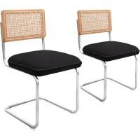 Pack de 2 Comedor Tapizadas, Sillas de Cocina Modernas con Patas de Metal, Gran Estabilidad y Capacidad de Carga, Blanco, Ratán, Vellón, Espuma - details 21