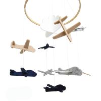 Móvil para cuna, decoración para guardería con aviones y nubes, gris y blanco, azul marino, color canela, móvil para cuna para niños - details 1