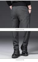 Pantalones de felpa de invierno para hombre, pantalones de negocios a la moda, cálidos, con cordón de terciopelo, gruesos, informales, elásticos, ropa masculina 28-29 - details 20