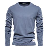día del padre Camiseta de manga larga de algodón 100% de otoño para hombres Camisetas casuales sólidas para hombres Tops masculinos de alta calidad Ropa clásica Camisetas para hombres - details 6