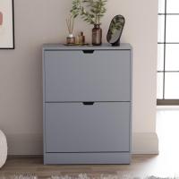 Diseños Zapatero con 2 cajones, Ahorro de Espacio, con 2 cajones abatibles, Mueble para Pasillo y Sala de Estar, 100% Certificado FSC (Gris) - details 2
