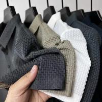 polos hombre manga corta ropa hombre día del padre Nuevos hombres de negocios Casual manga corta hueso flor color sólido POLO camisa moda transpirable cómodo verano versátil top - details 1