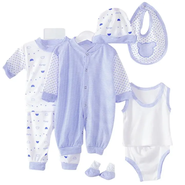 Conjunto de Ropa Suave de Algodón para Bebé Recién Nacido 8PCS Estilo Casual para Niño y Niña - 1