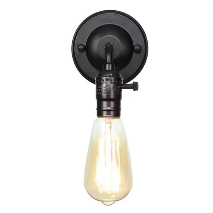 Interruptor de cadena de extracción de luces led de pared, lámpara de pared de dormitorio de hierro Vintage, estilo Retro, Loft cromado, mesita de noche, escalera, Wandlamp - 1