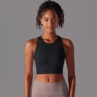 Sujetador de Yoga sin costuras para mujer, chaleco de Yoga Sexy, Sujetador deportivo de alto impacto para entrenamiento, Tops deportivos sin mangas para gimnasio - details 6