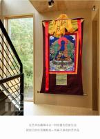 Herbalista Thangka sala de estar entrada Nepal bordado pintado a mano estilo Xizang secta tántrica retrato cuadro de pared - details 9