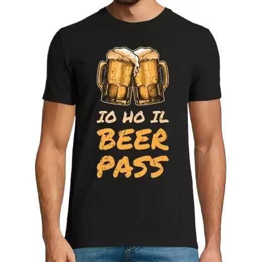 Tengo el pase divertido de la cerveza Camisetas CERVEZA,Pack Regalo Camiseta Personalizada - 1