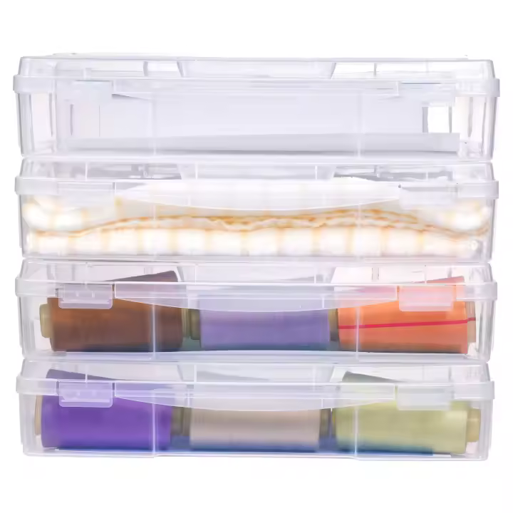 Cajas de almacenamiento apilables SucceBuy: transparentes, multiusos con esquinas redondeadas. Ideal para oficina, suministros de arte y manualidades ​ - 1