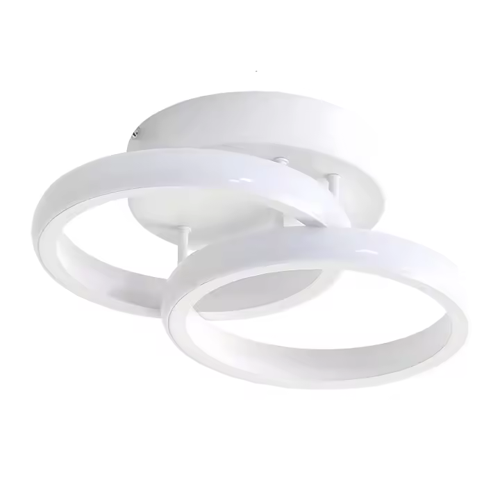 Plafón de Techo LED Redondo Blanco 22W GOECO, Luz Blanca 6500K, Aluminio,  25x17x9 cm - 1