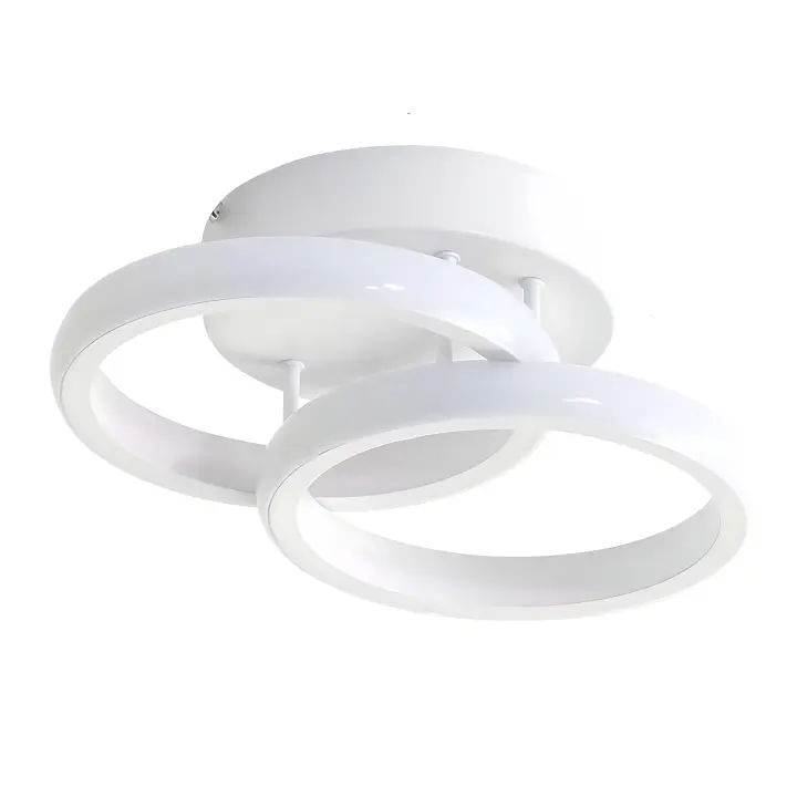 Plafón de Techo LED Redondo Blanco 22W GOECO, Luz Blanca 6500K, Aluminio,  25x17x9 cm - 1