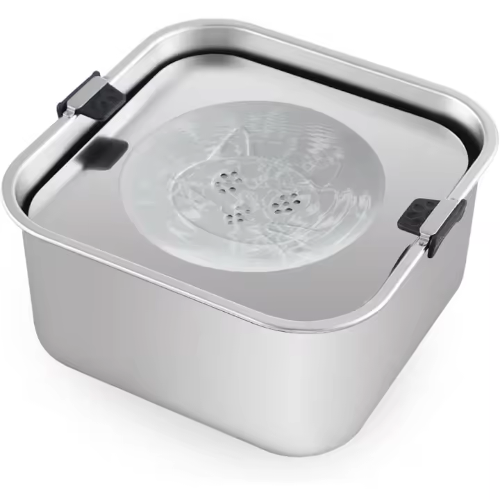 Cuenco de agua para perros de 3 L/0,8 galones, sin derrames, cuenco de agua lento sin derrames de acero inoxidable para perros, cuencos de agua para perros sin salpicaduras para razas grandes y medianas - 1