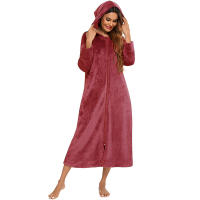 Bata holgada de lana para mujer, ropa de casa cálida - details 7