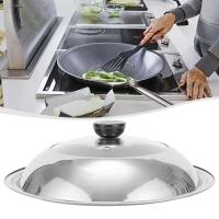 Cubiertas universales para sartén, repuesto de acero inoxidable, tapa para Wok, tapa para olla redonda, cubierta para verduras visualizada - details 1
