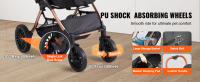 SucceBuy Cochecito para mascotas, cochecito para perros de 4 ruedas con frenos, capacidad de 66 libras, portador desmontable, cesta de almacenamiento, almohadilla para mascotas, para perros pequeños y medianos, negro - details 1
