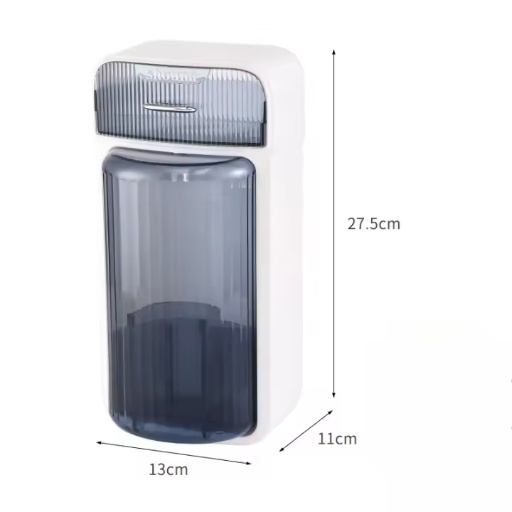 Organizador de cosméticos premium con soporte de pared giratorio de gran capacidad y tapa - 1
