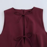 Vestido clásico de moda para mujer con dobladillo ancho y lazo - details 7