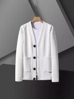 Cárdigan de un solo pecho para hombre, chaqueta de gofres, primavera y otoño, nueva marca de moda - details 2
