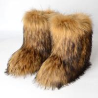 Botas de nieve, forro de fieltro peludo de piel de esponja, goma sin cordones, paridad plana, cálido para mujer, invierno - details 1