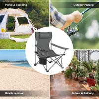 Juego de 2 Sillas de Camping Sillas Plegables, Silla de Acampada Portátil, Ligera para Picnic, Playa, Jardín, Pesca, con Portavasos, Gris - details 8